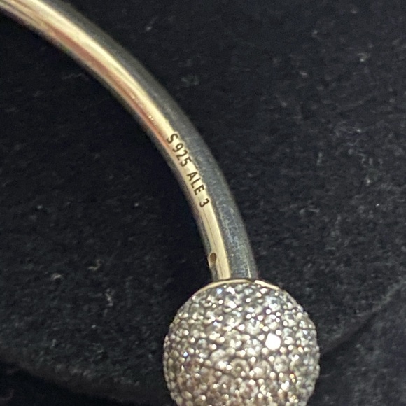 Pandora bangle pave ball with charm - Picture 5 of 5